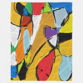 黄抽象芸術フリースブランケット フリースブランケット (正面)