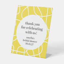 黄抽象芸術線カスタムブライダルシャワー感謝してい