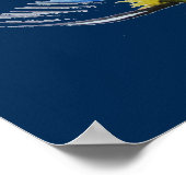 黄日本のコイ水色 ポスター (角)