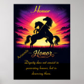 黄昏に三頭の馬は誉れと共に結ばれる ポスター (正面)