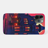 黄昏のスプーキー・ホーンテッドハウスデザイン Case-Mate iPhoneケース (裏面(横))