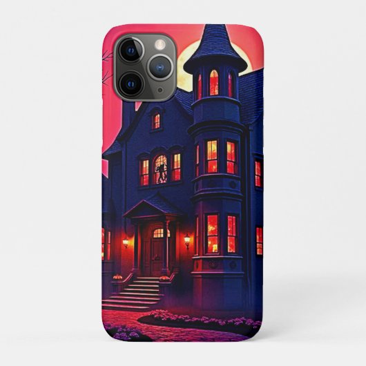 黄昏のスプーキー・ホーンテッドハウスデザイン Case-Mate iPhoneケース (裏)