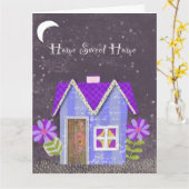 黄昏の庭（ワインレッドとインディゴ） カード (黄色い花)