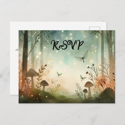 黄昏の森の囁き インビテーションポストカード (正面/裏面)