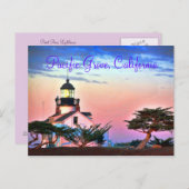 黄昏の灯台 ポストカード (正面/裏面)