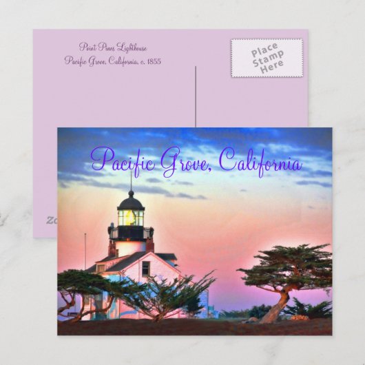 黄昏の灯台 ポストカード (正面/裏面)