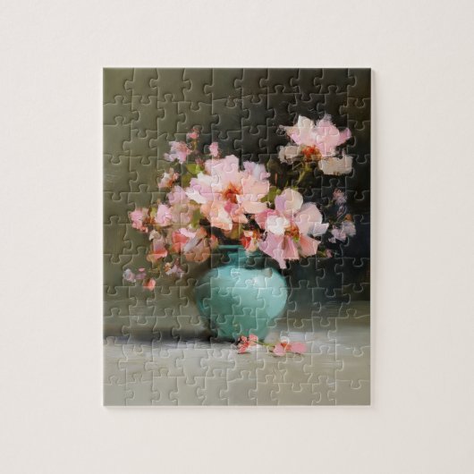 黄昏の花々 | 花のジグソーパズル - 水彩画風 ジグソーパズル (縦)