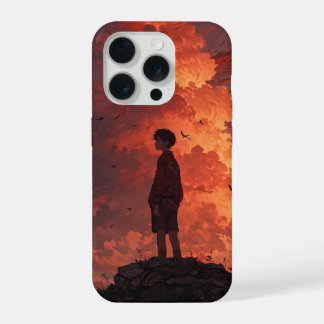 黄昏の若者 - 激しい空の風景 iPhone 15 PROケース