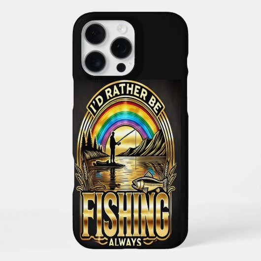 黄昏の釣り竿と静かな水面 iPhoneケース (裏面)