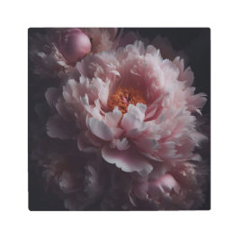 黄昏の魅惑的な牡丹の花びらの踊り メタルプリント