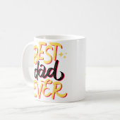 黄最高のパパ祭図解入りの、写真付きの日 コーヒーマグカップ (正面左)