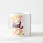 黄最高のパパ祭図解入りの、写真付きの日 コーヒーマグカップ (正面左)