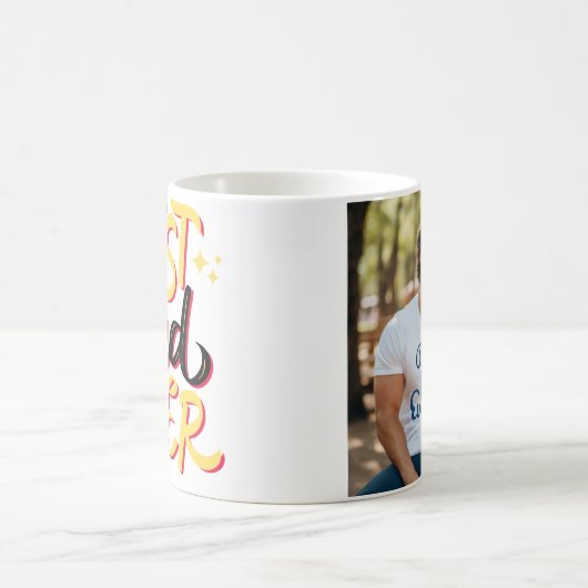 黄最高のパパ祭図解入りの、写真付きの日 コーヒーマグカップ (中央)