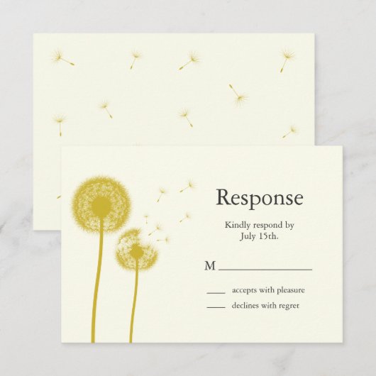 黄最高の願！RSVP 出欠カード (正面/裏面)