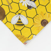 黄格言ミツバチとハチミツパーソナライズされたかわいい フリースブランケット (角)