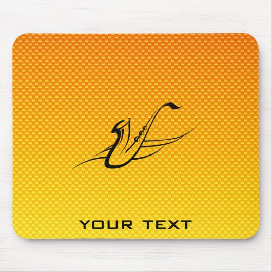 黄橙色のサクソフォーン マウスパッド (正面)