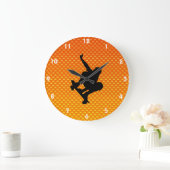 黄橙色のスケートボーディング ラージ壁時計 (ホーム)