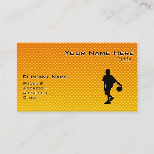 黄橙色のバスケットボール 名刺 (正面)