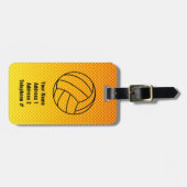 黄橙色のバレーボール ラゲッジタグ (正面横)
