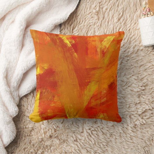黄橙色のファインアートの絵画のスタイル クッション (ブランケット)