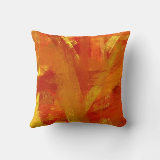 黄橙色のファインアートの絵画のスタイル クッション (裏面)