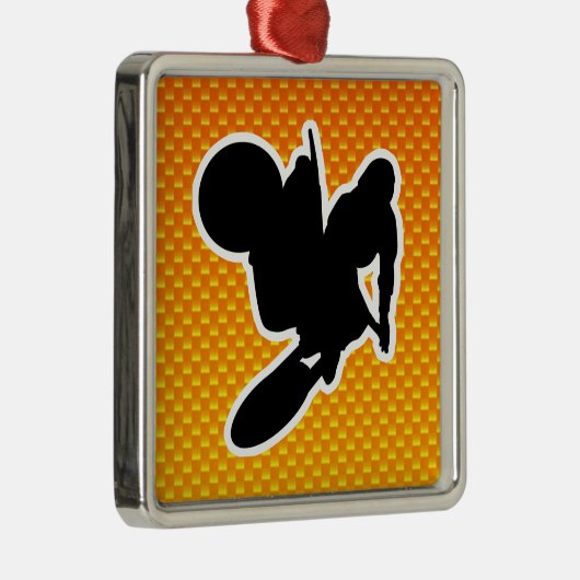 黄橙色のモトクロスの鞭 メタルオーナメント (右)