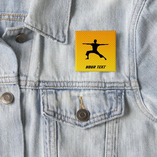 黄橙色のヨガ 缶バッジ (インサイチュ)