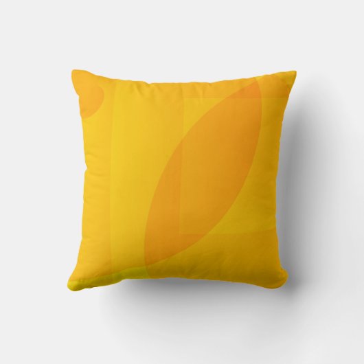 黄橙色の幾何学模様枕 クッション (裏面)