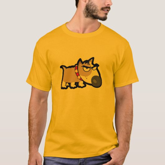 黄橙色の気難しい犬 Tシャツ (正面)