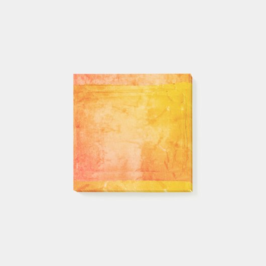 黄橙色の水彩画のペンキのスクリーン印刷の芸術家 ポストイット (正面)