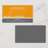 黄橙色の灰色のシンプルは友人カードを参照します 紹介カード (正面/裏面)