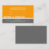 黄橙色の灰色のシンプルは友人カードを参照します 紹介カード (正面/裏面)