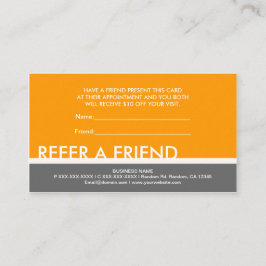 黄橙色の灰色のシンプルは友人カードを参照します 紹介カード
