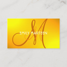 黄橙色の茶色のしぶきのモノグラムのカスタム・カード 名刺