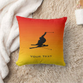 黄橙色の雪のスキー クッション (ブランケット)