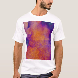 黄橙色の青い紫色のモダンなグラフィック・デザイン Tシャツ
