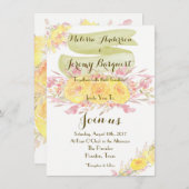 黄水エレガント色バラ結婚式招待状 招待状 (正面/裏面)