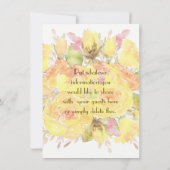黄水エレガント色バラ結婚式招待状 招待状 (裏面)