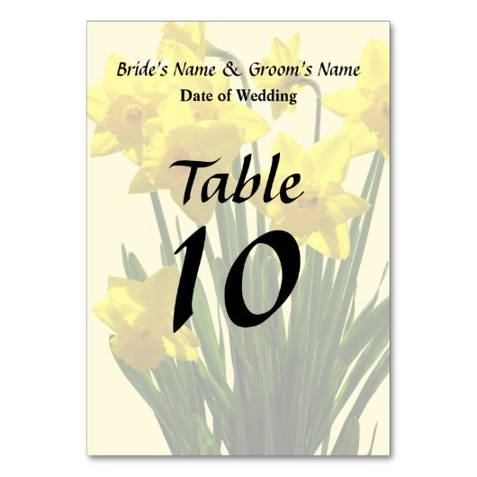 黄水仙のグループ テーブルナンバー (正面)