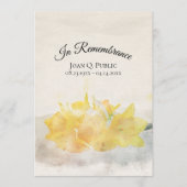 黄水仙の花葬追悼式 プログラム (正面)