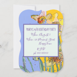 黄水仙フローラ40歳誕生日招待状 招待状