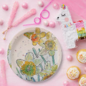 黄水仙花模様紙パーティープレート ペーパープレート (パーティー)