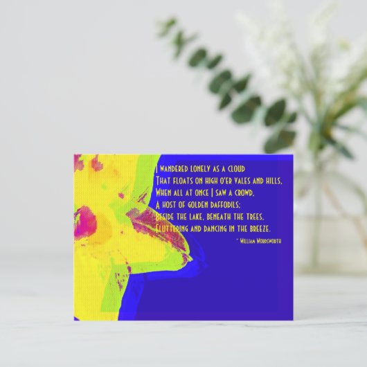 黄水仙;ウィリアム・ワーズワースの詩はがき ポストカード (スタンド正面)