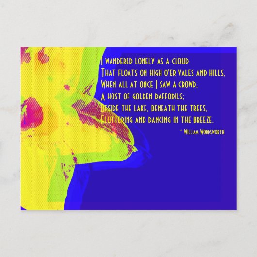 黄水仙；ウィリアム・ワーズワースの詩はがき ポストカード (正面)