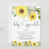 黄水色ひまわりベビー散布 招待状 (正面)