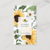 黄水色ひまわり&ワイルドフラワーボヘミアン 名刺 (正面)