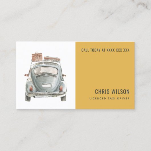 黄水色タクシー採用タクシー運転士サービス 名刺 (正面)