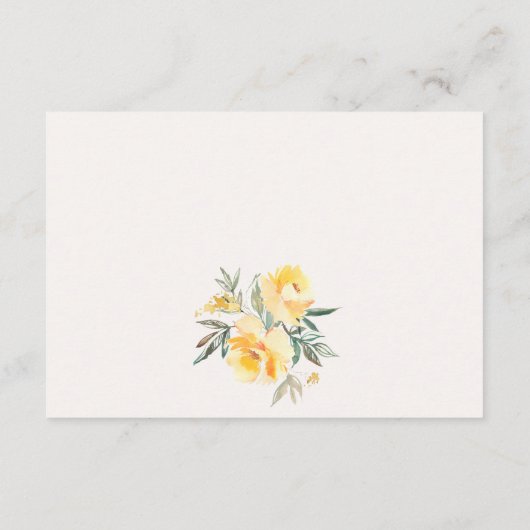 黄水色バラ花アドバイスカップル エンクロージャーカード (裏面)