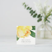 黄水色フローラ結婚パーソナライズされたズ スクエア名刺 (スタンド正面)