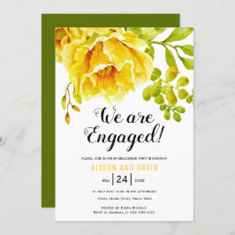 黄水色フローラ結婚婚約パーティ 招待状